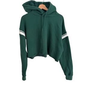 BDG Urban Outfitters Woman Large Green Cropped Raw Hem Hoodie